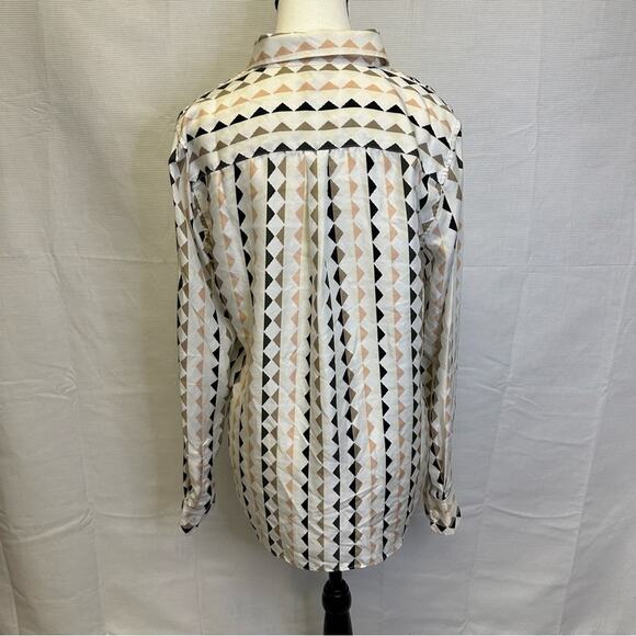 Theory Women’s Geometric Print Button-Down Shirt Size M - Picture 2 of 11